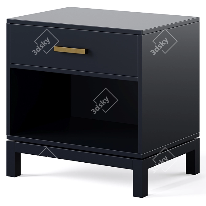 Parke Kids Nightstand: Navy, Charcoal, White 3D model image 3