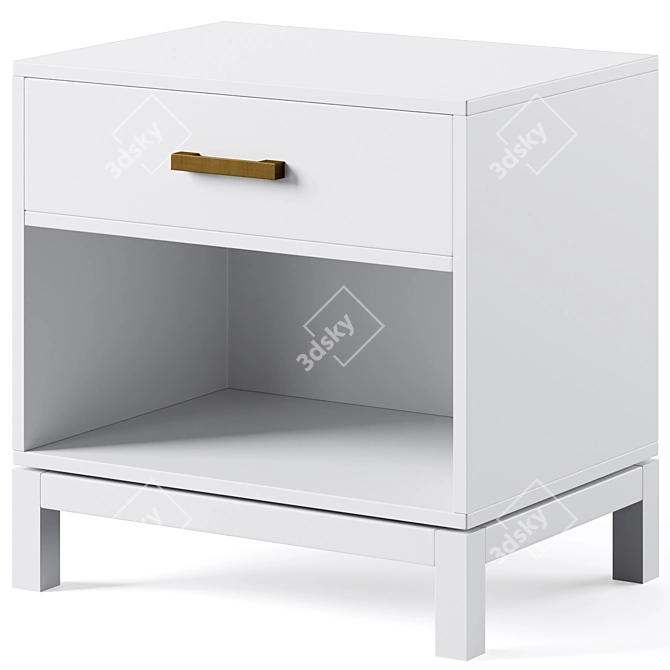 Parke Kids Nightstand: Navy, Charcoal, White 3D model image 4