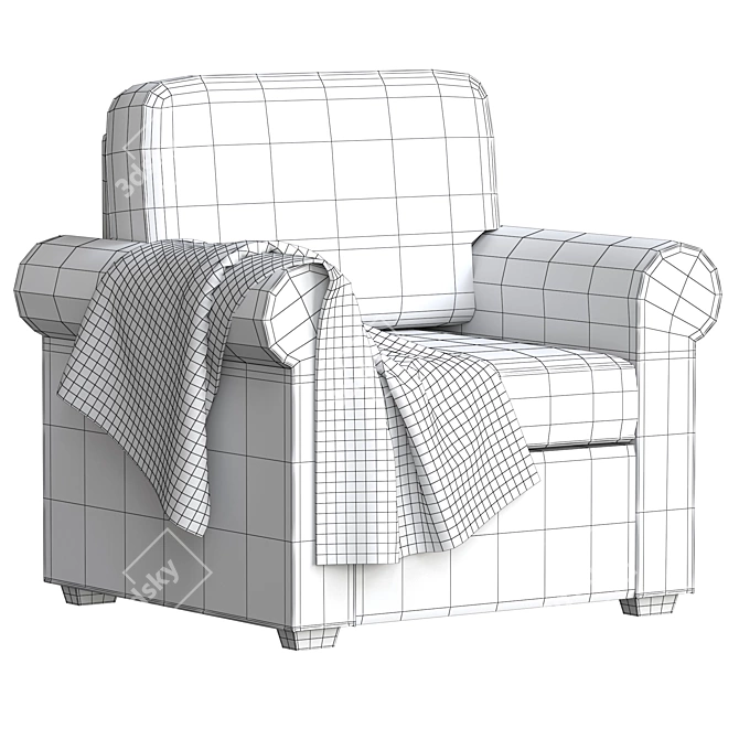 Timeless Hampton Armchair 3D model image 5