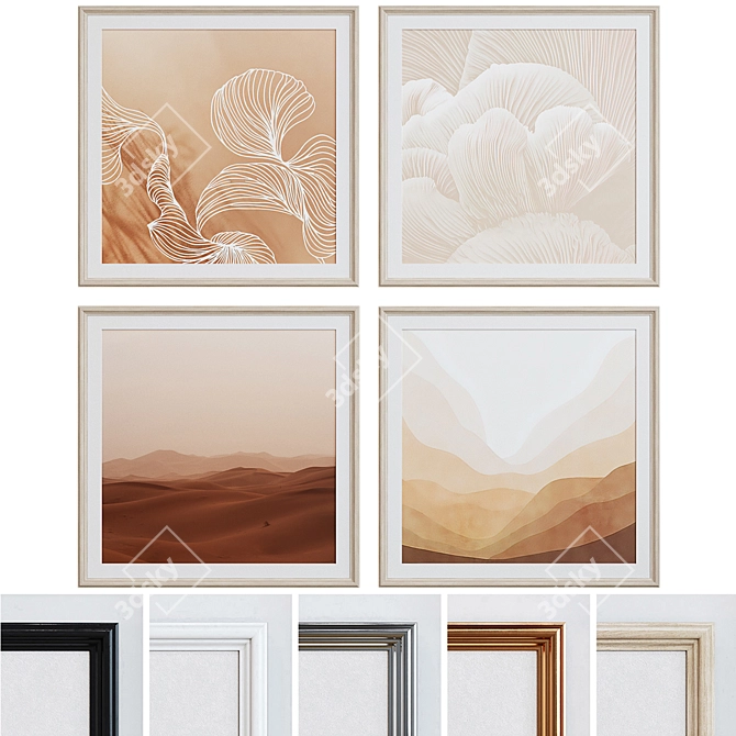 Modern Style Picture Frame Set 3D model image 1