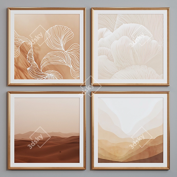 Modern Style Picture Frame Set 3D model image 2