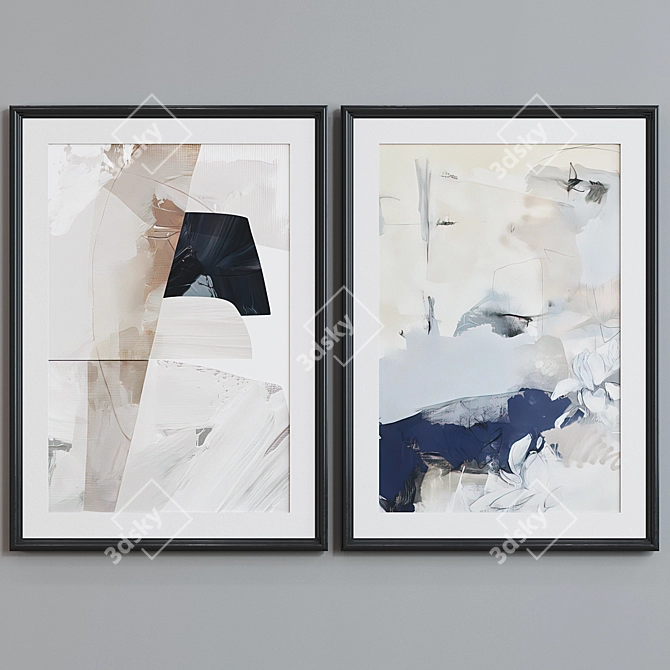 Modern Abstract Picture Frame Set 3D model image 2