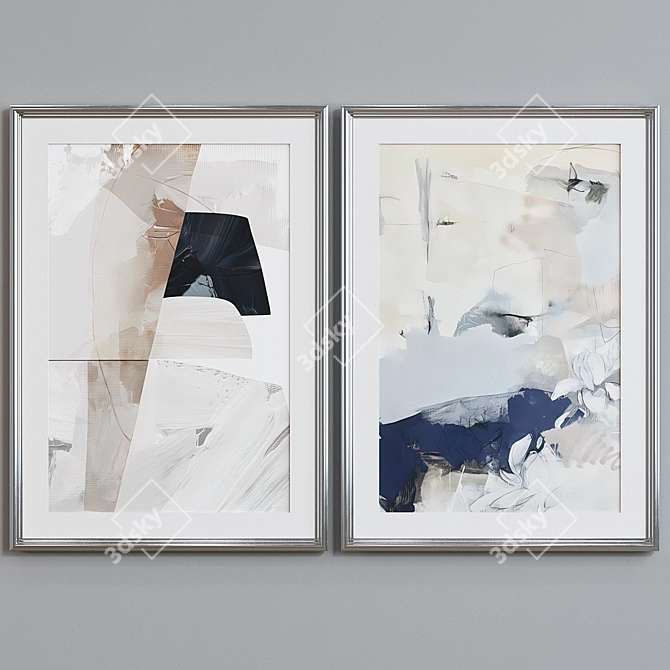 Modern Abstract Picture Frame Set 3D model image 5