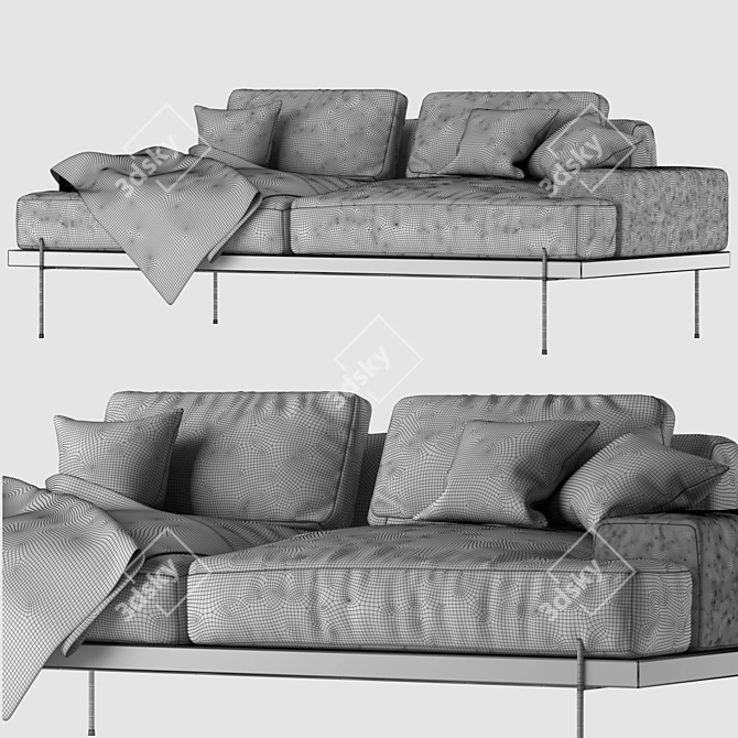 Modern Rivera Sofa: Stylish & Comfortable 3D model image 3