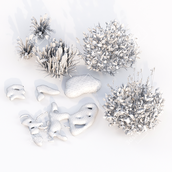 Winter Grass Pack: 5 Premium Lawn Patterns 3D model image 4