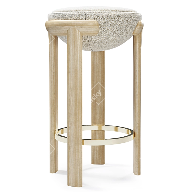 Maxime Oak Bar Stool 3D model image 1