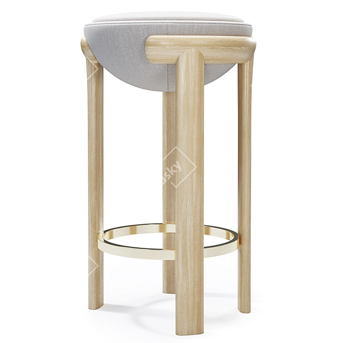 Maxime Oak Bar Stool 3D model image 3