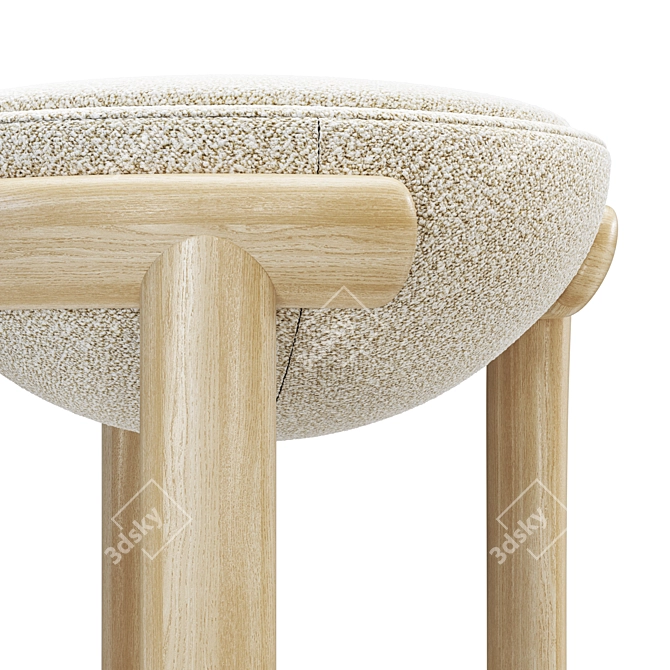 Maxime Oak Bar Stool 3D model image 4