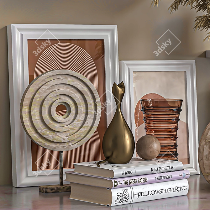 Elegant Decor Set 09 3D model image 2