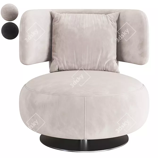 Elegant Curl Armchair: Modern Design 3D model image 3