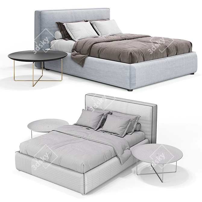 Flexteam Ray Bed: Modern and Versatile 3D Furniture 3D model image 2