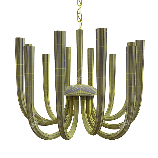 Elegant Concord Chandelier by Lampatron 3D model image 4