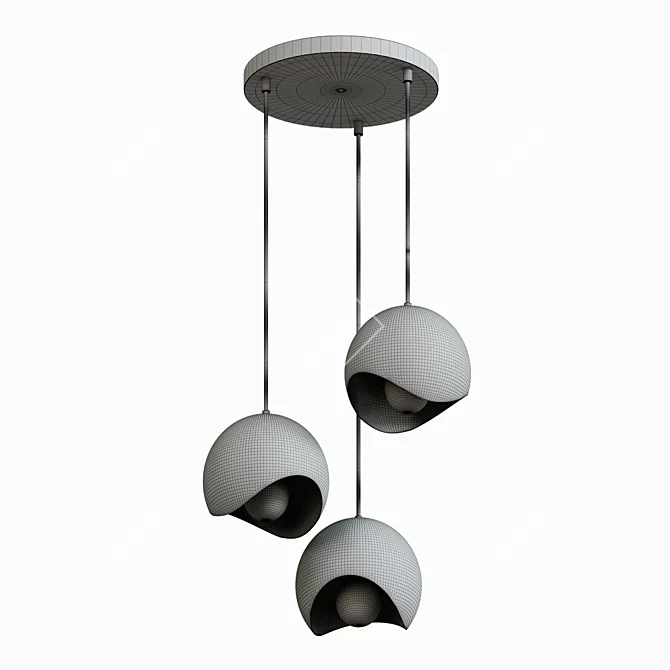 Elegant Atupa Dome Pendant Light 3D model image 3