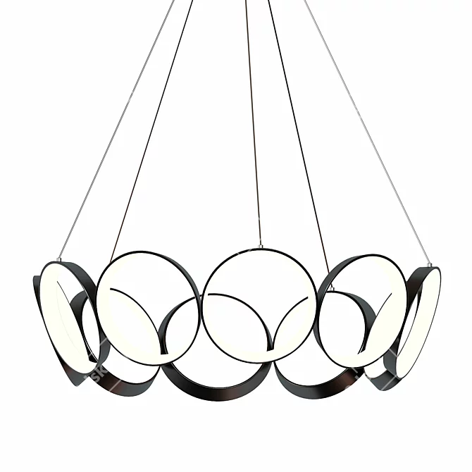 Modern Round LED Pendant Chandelier 3D model image 1