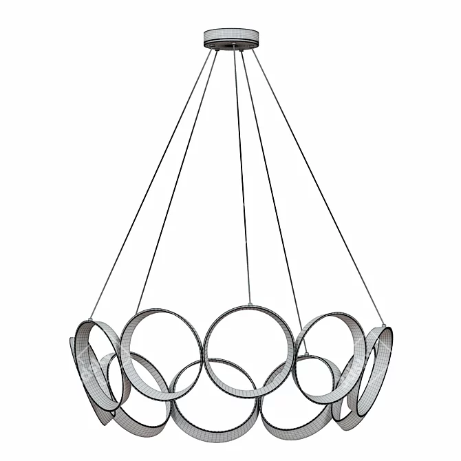 Modern Round LED Pendant Chandelier 3D model image 3