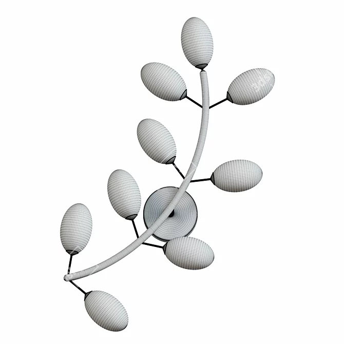 Branchy Elegance: Drop-Shaped Glass Sconce 3D model image 2