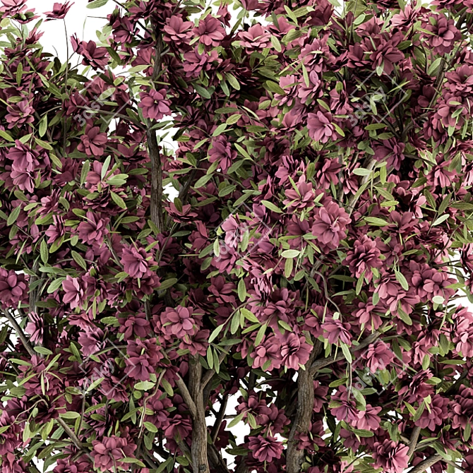 Purple Flower Tree: Outdoor Elegance 3D model image 3