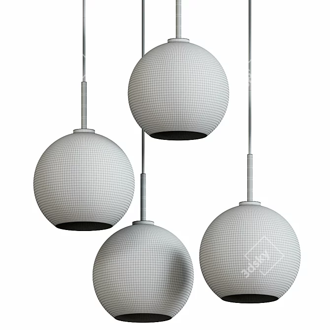Modern Nordic LED Glass Pendant Lamp 3D model image 2