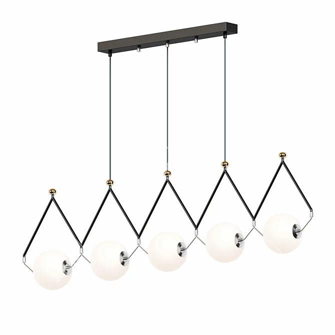 Modern LED Chandelier: Black or Gold 3D model image 1