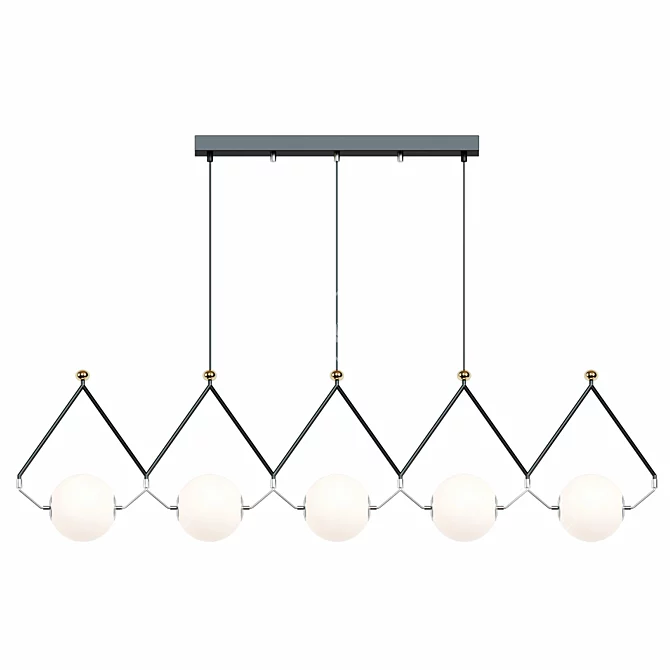 Modern LED Chandelier: Black or Gold 3D model image 2