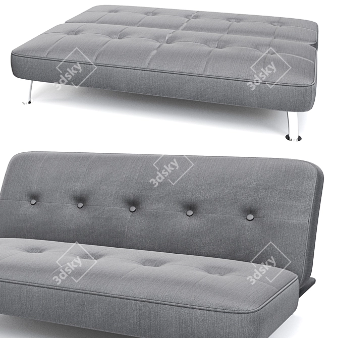 Sleek Modern Armless Sofa 3D model image 2