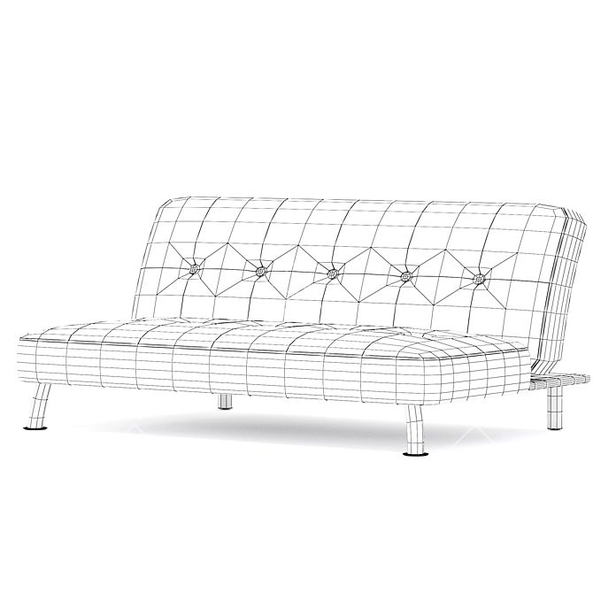 Sleek Modern Armless Sofa 3D model image 3