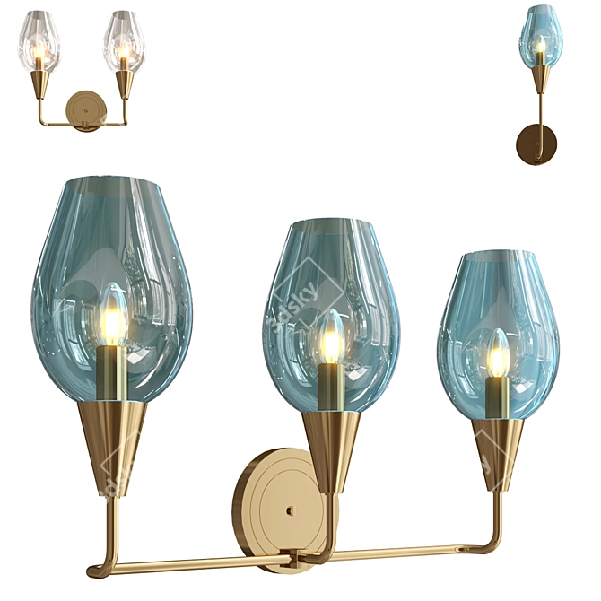 Elegant Viola Wall Lamps 3D model image 1