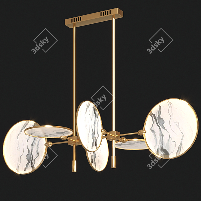 Sleek Nebula B 105cm Pendant 3D model image 1