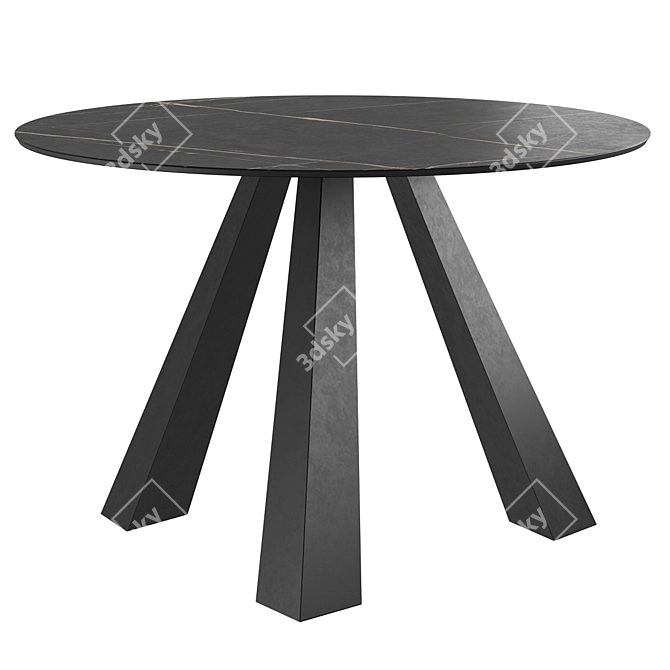 Modern Print Marble Dining Table 3D model image 1