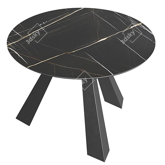 Modern Print Marble Dining Table 3D model image 2