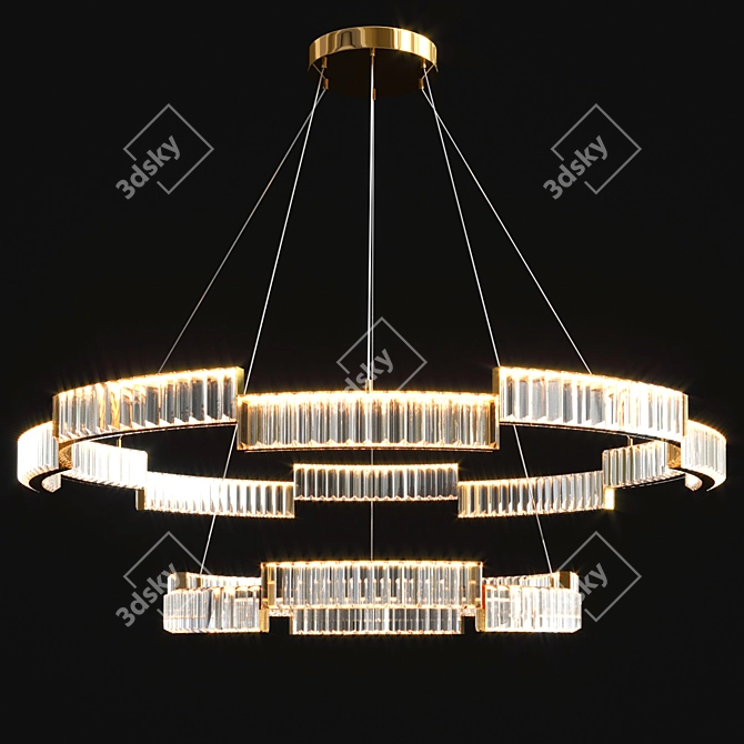 Elegant LED Crystal Chandelier 3D model image 2