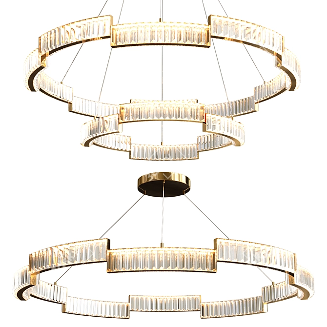 Elegant LED Crystal Chandelier 3D model image 5