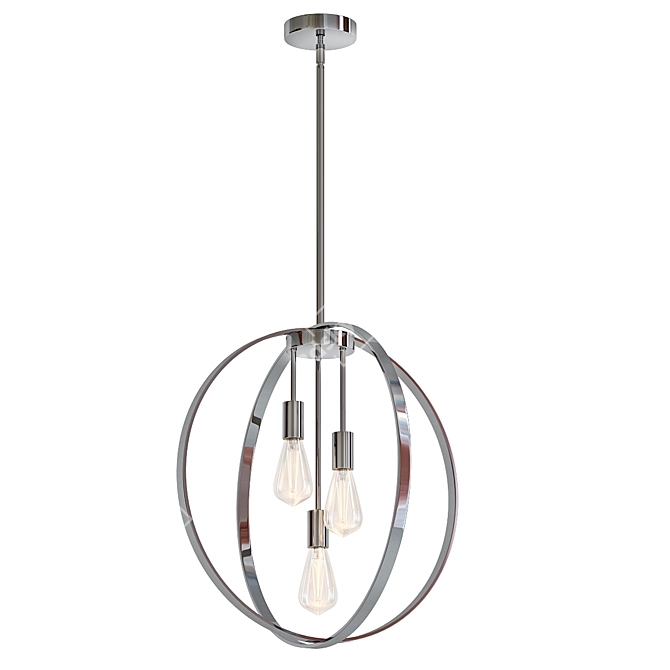 Elegant 3-Light Chandelier 3D model image 1