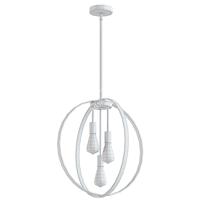 Elegant 3-Light Chandelier 3D model image 2