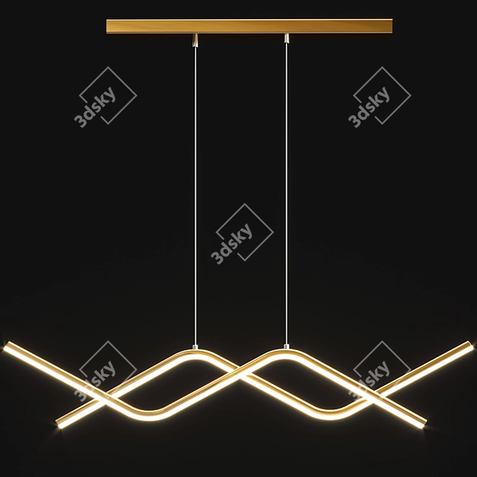 Zigzag Metal Hanging Lamp 3D model image 3