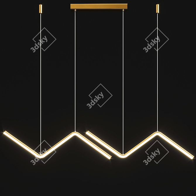 Zigzag Metal Hanging Lamp 3D model image 4