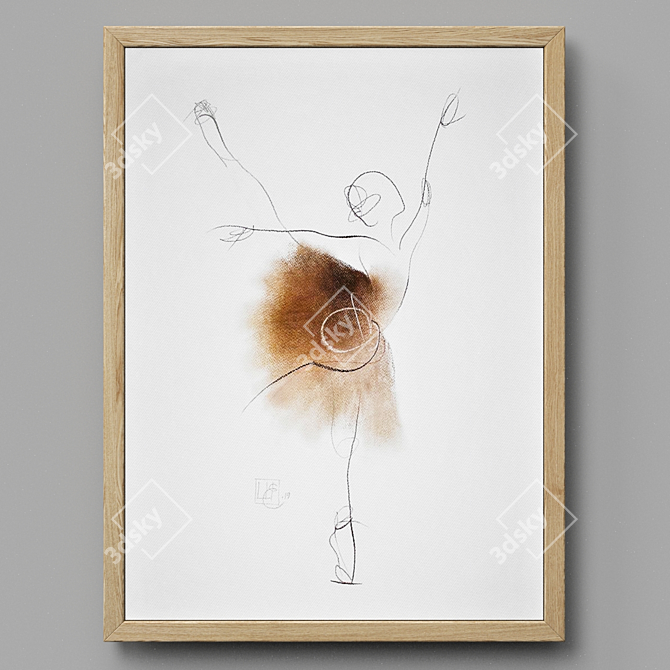 Ballet Beauty: Set of 4 Paintings 3D model image 2