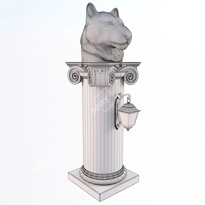  Majestic Tiger Lantern Column 3D model image 5