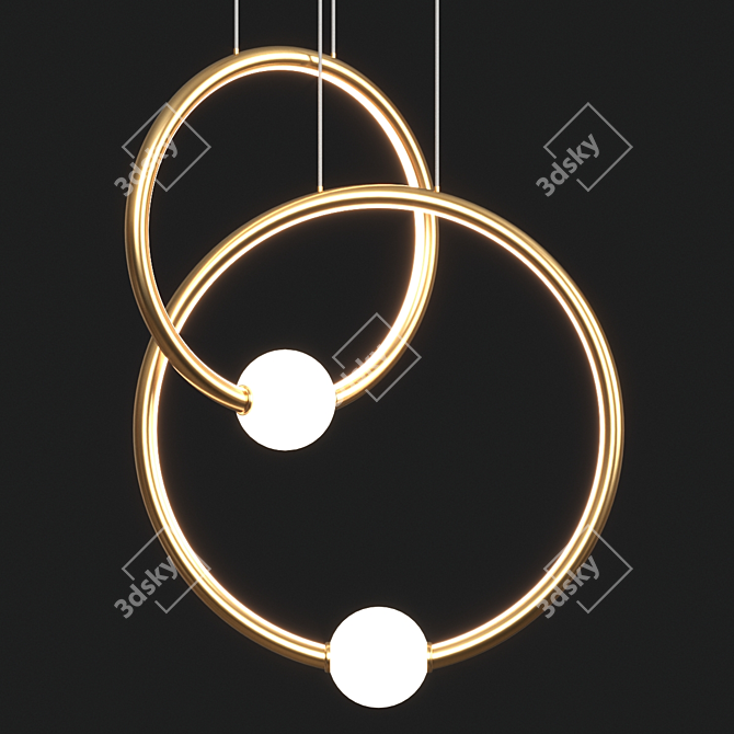 Golden Pendant Lamp - MD19001035-2B: Sleek and Stylish 3D model image 1