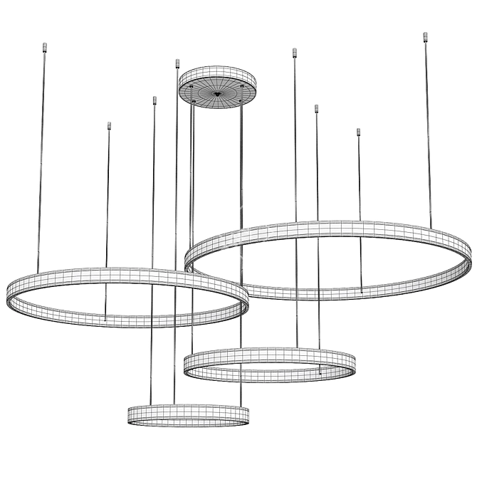 Modern Coffee Rings LED Chandelier 3D model image 3