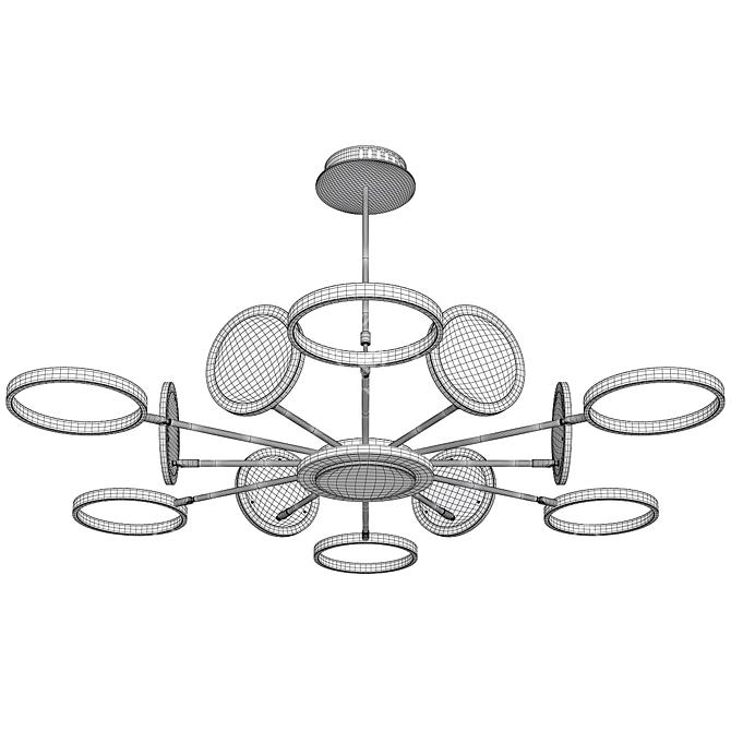 Nordic Metal Circle Chandelier: Sleek LED Pendant 3D model image 3