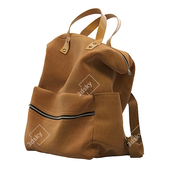 Camel Brown Bag - Stylish and Spacious Handbag 3D model image 1