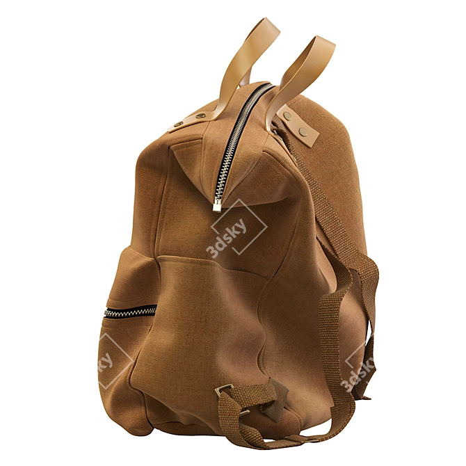 Camel Brown Bag - Stylish and Spacious Handbag 3D model image 4
