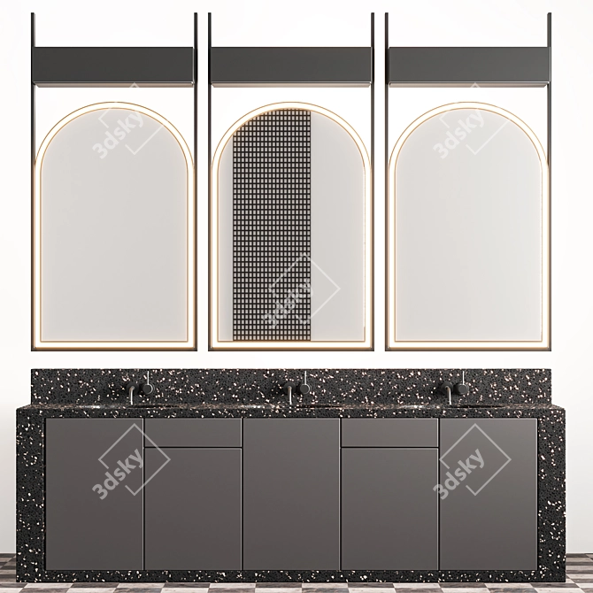 Sleek Bathroom Furniture Set: 2015 Version 3D model image 1