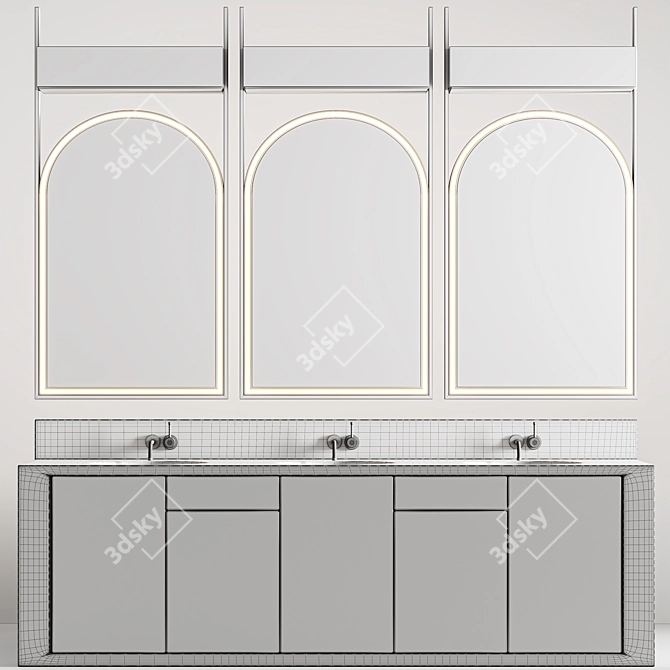 Sleek Bathroom Furniture Set: 2015 Version 3D model image 6