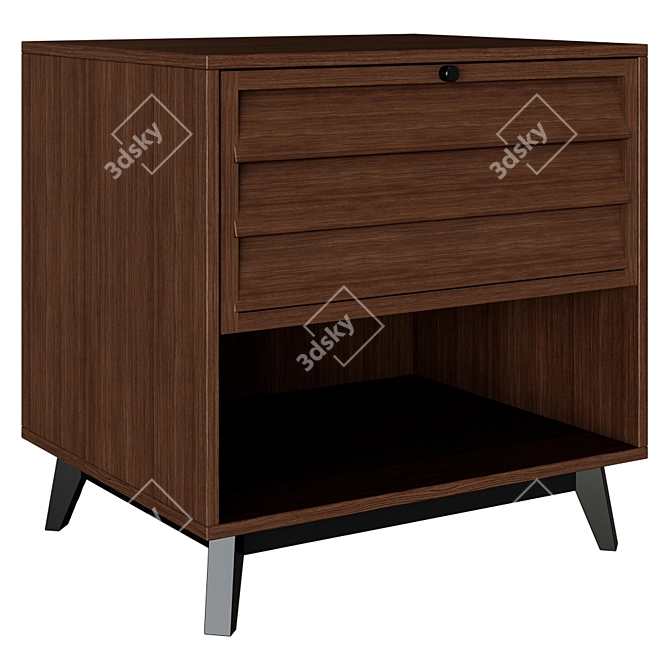 Modern Rustic Merced Bedside Table 3D model image 1