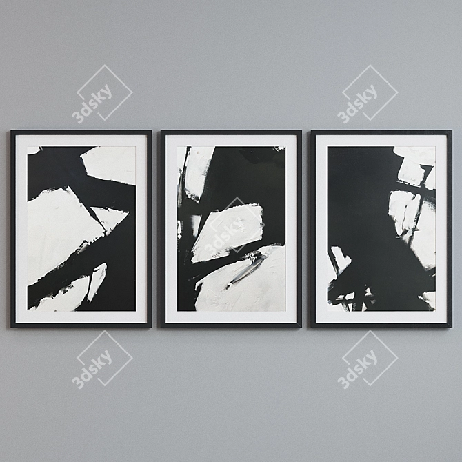 Modern Abstract Picture Frame Set 3D model image 2