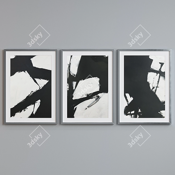 Modern Abstract Picture Frame Set 3D model image 3