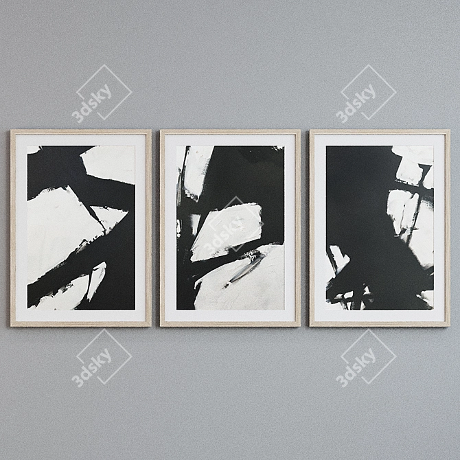 Modern Abstract Picture Frame Set 3D model image 4