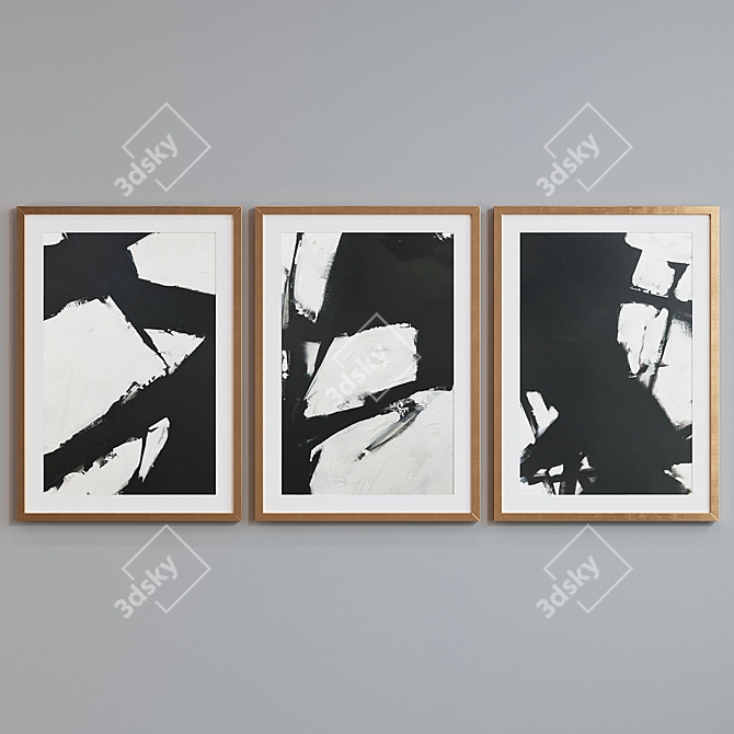 Modern Abstract Picture Frame Set 3D model image 5